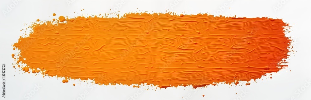 Poster Orange paint stroke with textured patterns on white background. Abstract design. Vibrant color. Artistic style. Creative element. Use for design backgrounds. Applicable for creative products.
