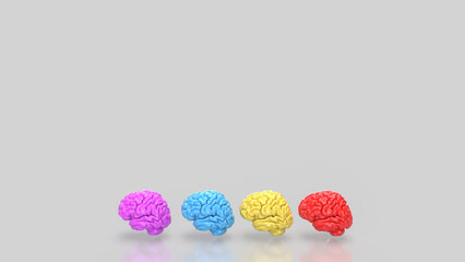 The Brain multi color on white background  for education or sci concept 3d rendering.
