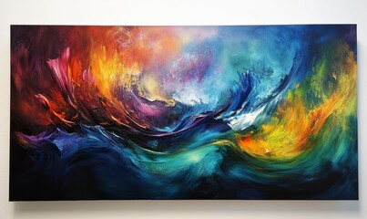 Abstract Wavy Painting In Rich Jewel Tones