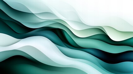 Fototapeta premium Abstract teal and white waves create a flowing, dynamic composition. Perfect for modern design projects.