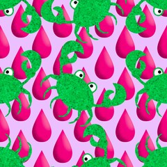 Ocean animals seamless crabs pattern for wrapping paper and fabrics and linens