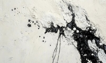 Black and white streaks of mold on a cream-colored wall , fungus, mold, mildew