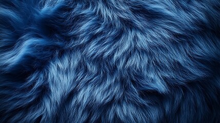 Naklejka premium Close-up texture of deep blue fluffy fur.