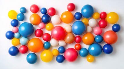 Vibrant Collection of Colorful Balloons Isolated on White Background