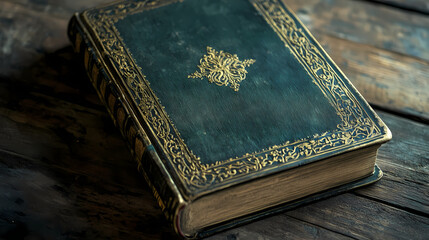 Fototapeta premium Close-up shot of an antique shakespeare othello book cover. Shadowspire. Illustration