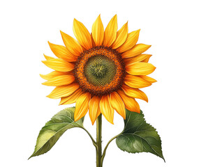 Fototapeta premium Vivid sunflower blooming in nature high fidelity close-up bright outdoor setting isolated on transparent background png