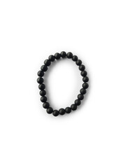 Black stonebracelet with natural stone beads. Handmade jewelry, natural material.