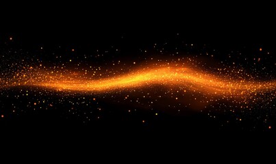 Fire embers particles over black background. Fire sparks background. Abstract dark glitter fire particles lights.