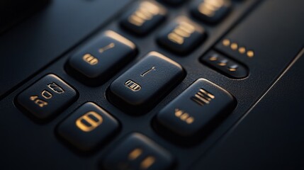 Close-up of a numeric keypad with illuminated buttons.