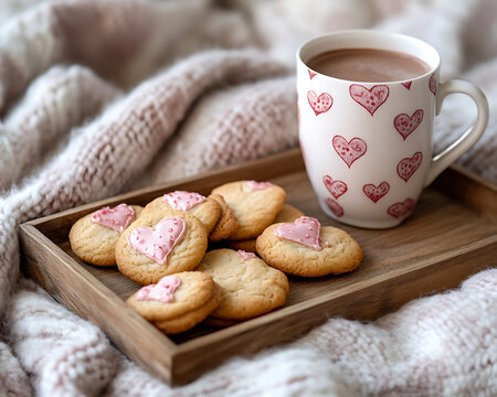 cup of coffee and cookies