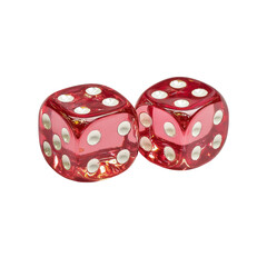 Red Dice on White Background for Game and Luck Themes