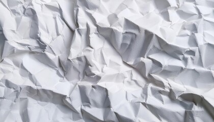 Striking Seamless White Crumpled Paper Background Texture Pattern with Intricate Folds and Crisp Details