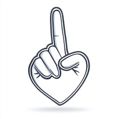 Fototapeta premium A linear style Love Hand Gesture. Finger heart gesture symbolizing 
