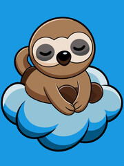 Sleepy Sloth on a Cloud
