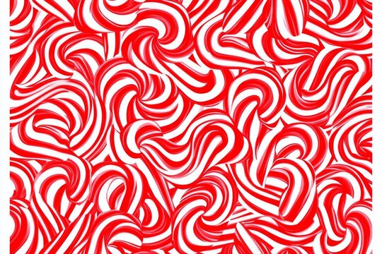 Candy cane seamless pattern with a Christmas striped red background, featuring a cute caramel package print and Xmas holiday diagonal lines, along with peppermint wrapping texture, abstract geometric