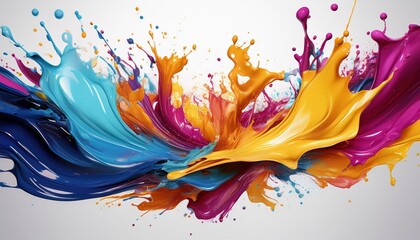 Vibrant Splash of Paint on Png Background, Showcasing Abstract Artistry and Rich Textures