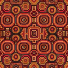 Fototapeta premium A retro 70s-inspired seamless geometric vintage pattern, illustrated in a modern style