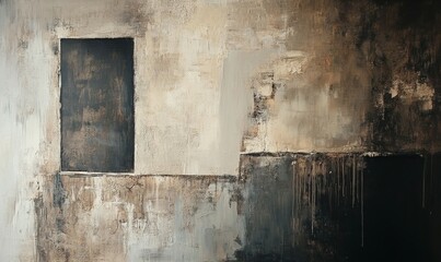 Muted, textured walls with a mix of grey and brown hues, resembling an old, abandoned building, architecture, brown, texture