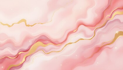 Blush pink watercolor abstract background with gold accents, evoking elegance and softness suitable for wedding invites and digital art,