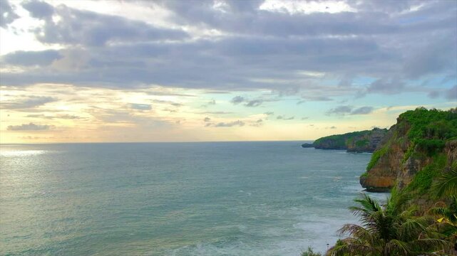 sunset on the sea in gunung kidul yogyakarta indonesia