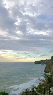 sunset on the sea in gunung kidul yogyakarta indonesia