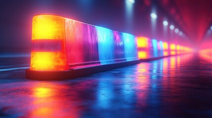 Colorful Cartoon Traffic Barrier Illustration for Events and Crowd Control