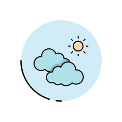 Sun with Clouds vector icon