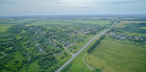 Rural area with a road running through it