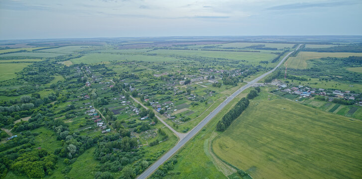 Rural area with a road running through it
