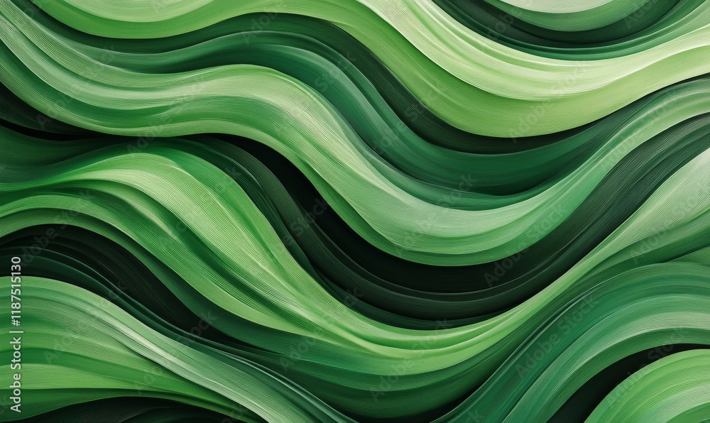 Wall mural Nature-inspired wave pattern with shades of green , pattern, nature