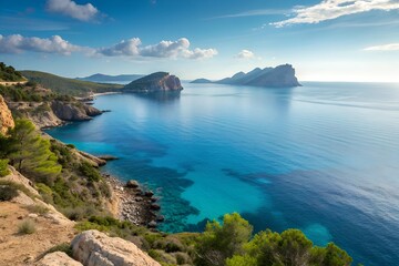 Fototapeta premium horizon in the blue Mediterranean ocean