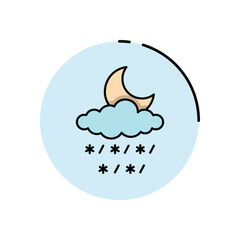 Night Moderate Snow vector icon