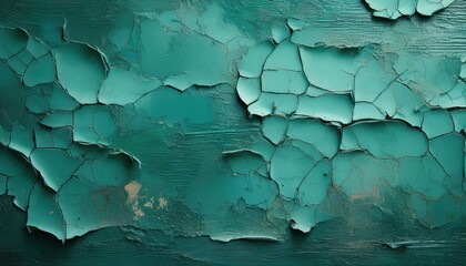 Worn Teal Green Surface Revealing Textured Background A CloseUp of Peeling Paint Showcasing Layered Visuals and Patina