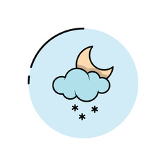 Night Light Snow vector icon