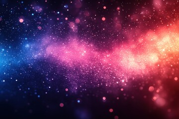 Fototapeta premium Patriotic Red White and Blue Background with Glittering Stars and Bokeh Effect for National Day Celebration