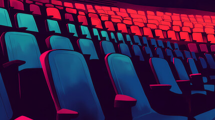 Obraz premium A zoomedin shot of the seating shows the different seat numbers and rows ready to welcome fans. Brightshade. Illustration