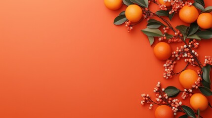 Elegant chinese new year social media mockup with oranges and red background