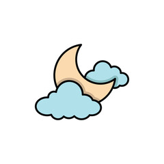Night Overcast vector icon