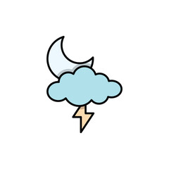 Night Scattered Clouds vector icon