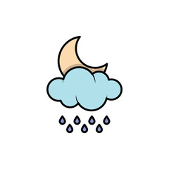 Night Light Rain vector icon