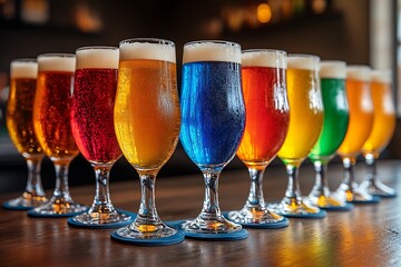 Colorful Beer Flight Awaits Tasting