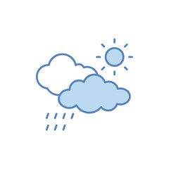 Drizzle With Sun  vector icon