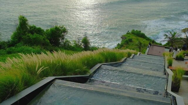 sunset on the sea in gunung kidul yogyakarta indonesia