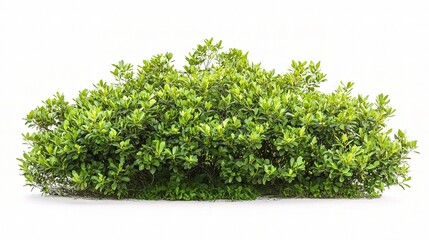 Fototapeta premium Isolated Green Bush on White Background Symbolizing Lush Nature
