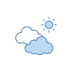 Sun with Clouds vector icon