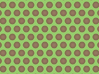 Seamless pattern of brown circles on a light green background, simple geometric design, repeating texture.