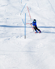 People are having fun in downhill skiing and snowboarding	