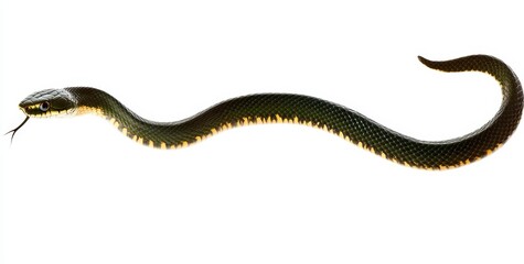 A detailed close-up of a brown spotted green pit viper moving sideways, with an isolated cutout on a transparent background