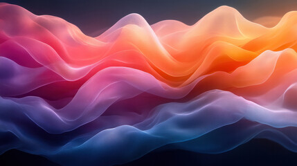 Obraz premium Lyrical abstraction with free-flowing curved lines and soft pastel gradients blending into one another