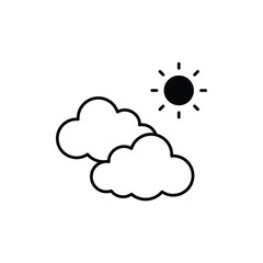 Sun with Clouds vector icon